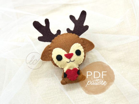 Baby Reindeer Felt Sewing Pattern: Graphics for Sewing Patterns