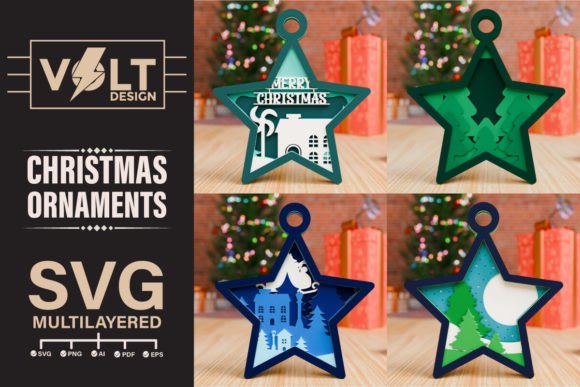 Christmas Ornament 3D SVG Multilayered for Winter Brands