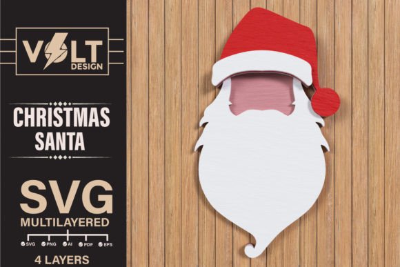 Christmas Santa 3D Laser Cutting File for Winter Branding