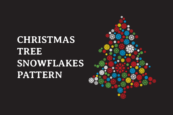 Christmas Tree Snowflakes Pattern SVG