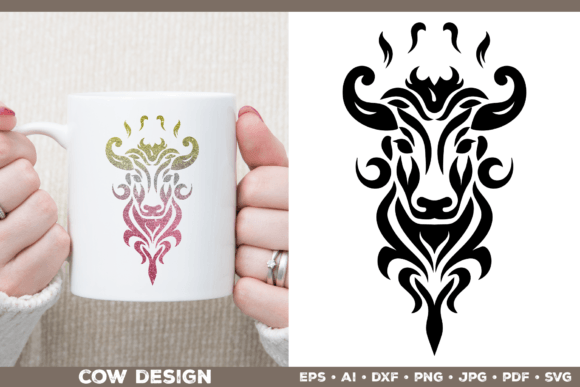 Cow T-shirt Design. Cow SVG Cut File for Graphics and Crafts