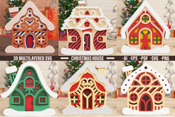 Cute Christmas House 3D SVG Bundle Review