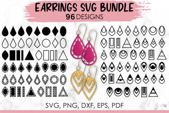 Earring Svg Templat Bundle Faux Leather: A Graphic Design Asset for Crafts and Graphics
