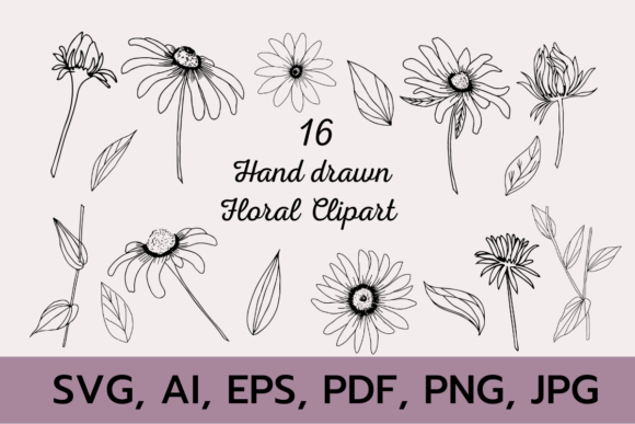 FLORAL CLIPART SVG BUNDLE for Graphics and Illustrations