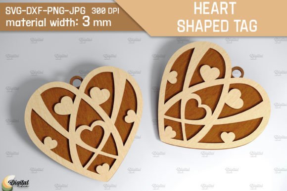 Heart Shaped Tags LaserCut: Valentine S Day Designs