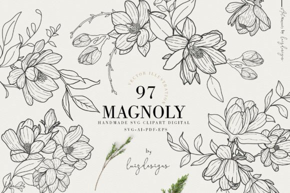 Magnolia Floral Line Art: A Review of Graphics and Illustrations for Sellers