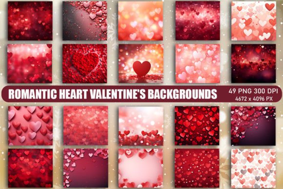 Romantic Heart Valentine s Backgrounds Graphics