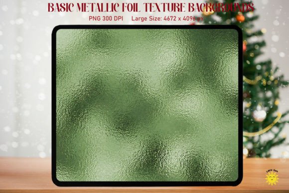 Shiny Moss Green Metallic Foil Texture Graphics for Backgrounds
