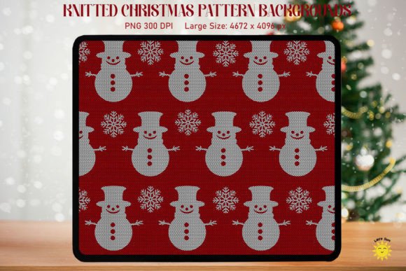 Snowman Knitted Christmas Pattern Graphics and Backgrounds Review