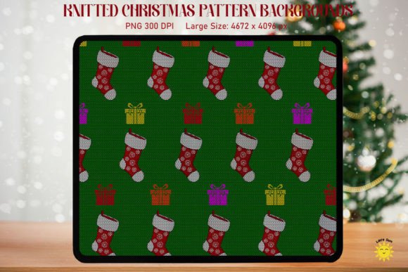 Socks Knitted Christmas Pattern Graphics for Backgrounds