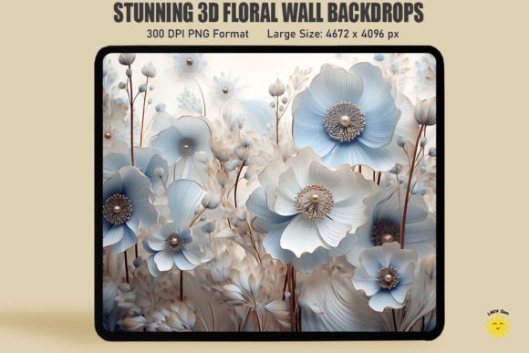 Stunning 3D Floral Wall Backdrop for Graphics and Backgrounds
